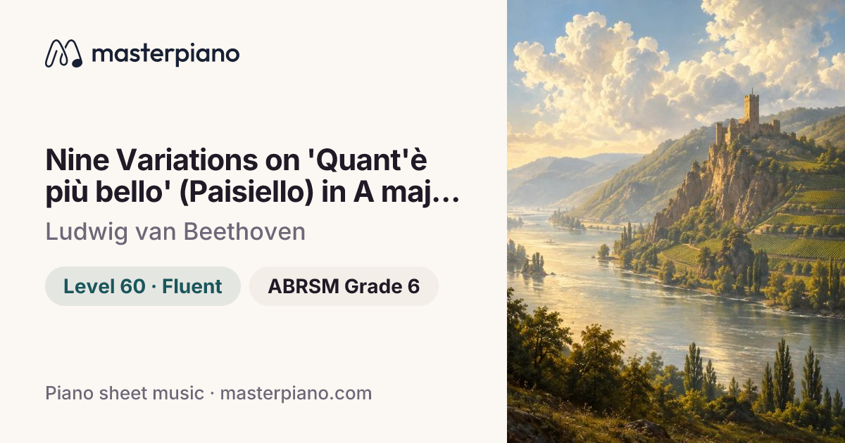 Nine Variations on 'Quant'è più bello... - Piano Sheet Music